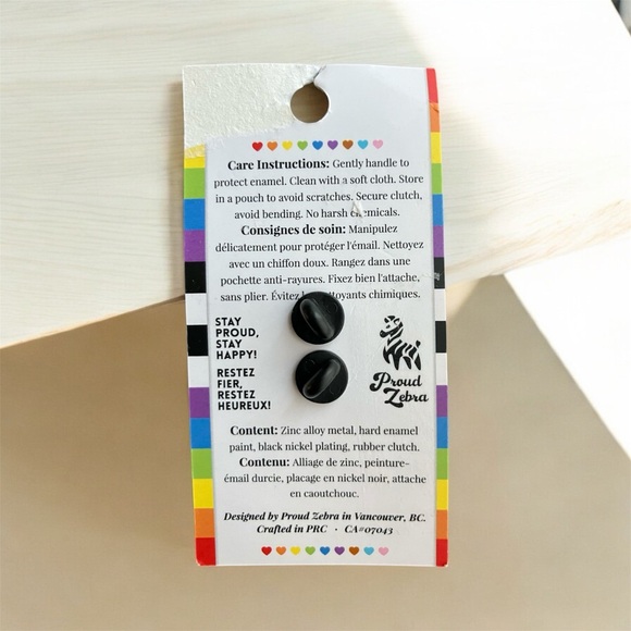 2/$25 NEW Proud Zebra Rainbow Ally Flag - Flag Cube Pin PRIDE Rainbow Enamel Pin - Picture 4 of 5